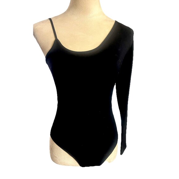 Abercrombie & Fitch Tops - Abercrombie & Fitch Soft A&F Collection Black Asymmetrica Strap Bodysuit Size XS